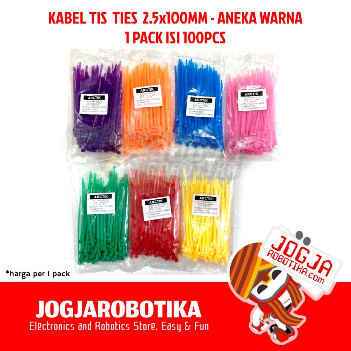 

<<<<<] KABEL TIS CABLE TIES 2.5X100MM 1PACK 100PCS WARNA WARNI - PILIH WARNA