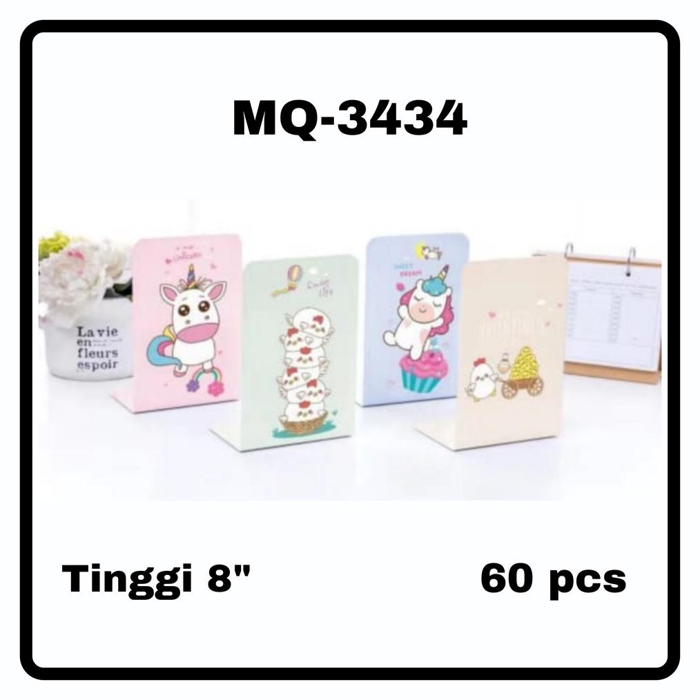 

Termurah SOS Book End seri MQ (1 set/2 pcs) / Pembatas Buku Besi / Penyangga Buku/Sandaran Buku Viral