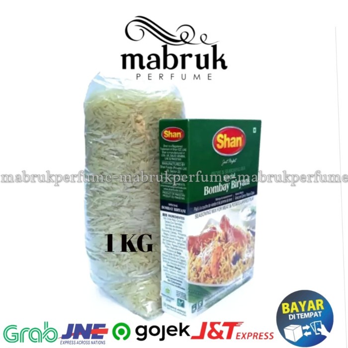 

Paket India Basmati Abu Kass 1Kg Bumbu Shan Biryani Abukas
