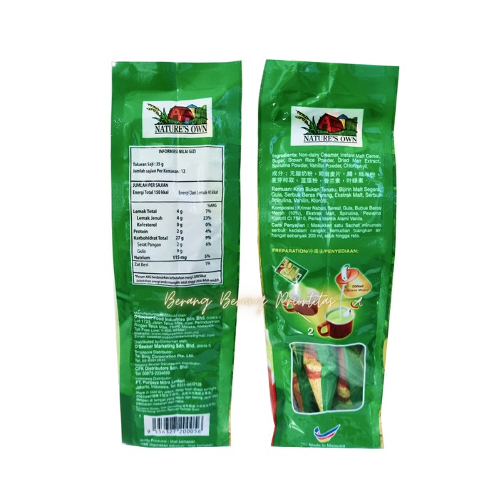 

Instant Brown Rice Cereal Spirulina Natures Own Serbuk Merah