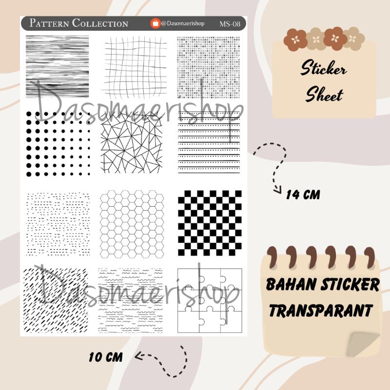 

Sticker Sheet Aesthetic Pattern Collection Stiker Pattern Motif Dekorasi Journaling Scrapbook Handmade by Dasomaerishop
