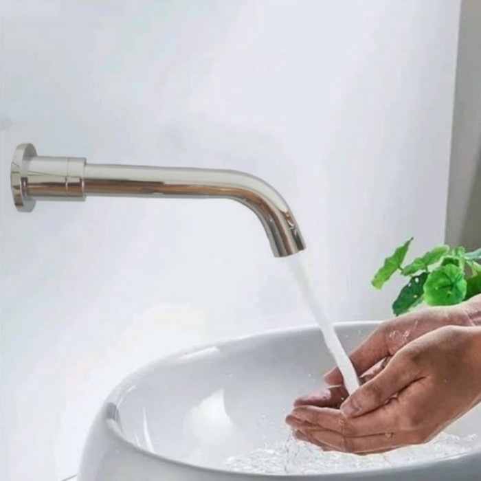 SPOUT KRAN WASTAFEL DINDING CHROME/KERAN WASTAFEL TEMBOK KUNINGAN