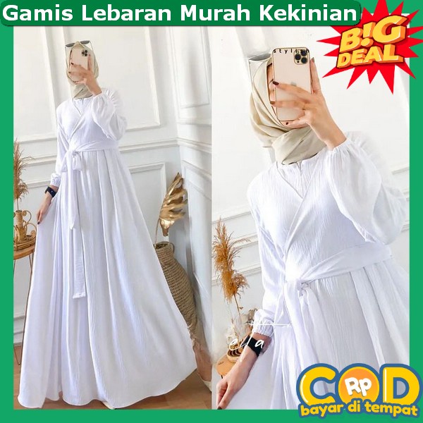 Gamus Putih Ihram Haji Permpuan Jumbo Termurah Gwmis Pengajian Murah Impor Abaya Pesta Mewah Elegan 