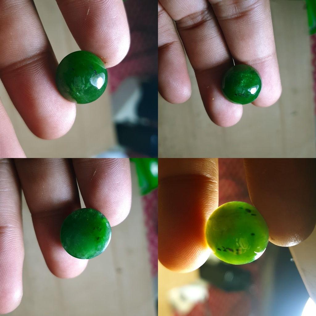 BATU GIOK SUPER KERISTAL HIJAU NATURAL ORIGINAL ACEH UKURAN BULAT HQ NO152