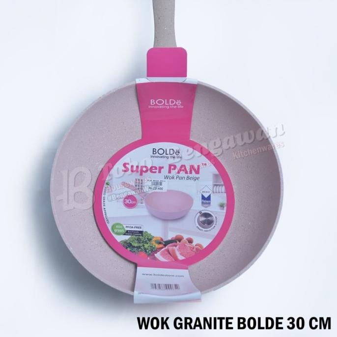 ___] BOLDe Super Pan Wok Pan 30 Cm Beige - Teflon Wajan Penggorengan BOLDe