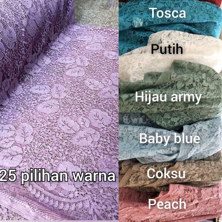 Bahan Kain Meteran Kain Brokat Lace Corneli/Kain Tile Brukat/Burakt Meteran Premium/Bahan Kebaya Ser