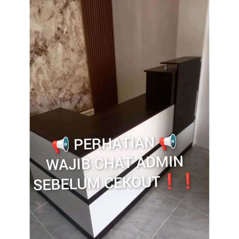 MEJA KASIR L PANJANG 2 METER MEJA TOKO MEJA KLINIK MODEL TERBARU