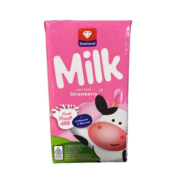 Promo Harga Diamond Milk UHT Strawberry 125 ml - Shopee