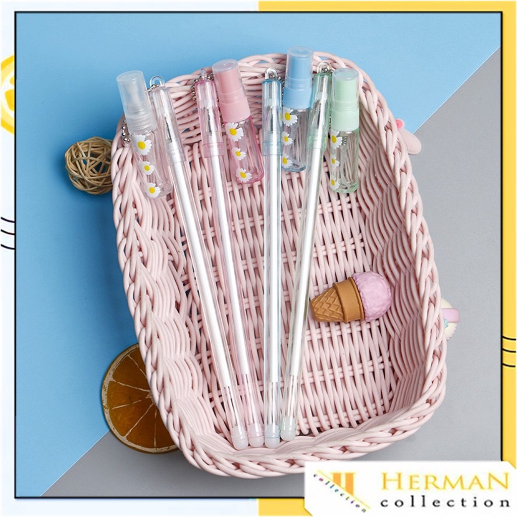 HC Pena Gantungan Botol Parfum Unik Black Ink Gel Pulpen Murah Gel Bolpen Gel Pastel Alat Tulis Seko