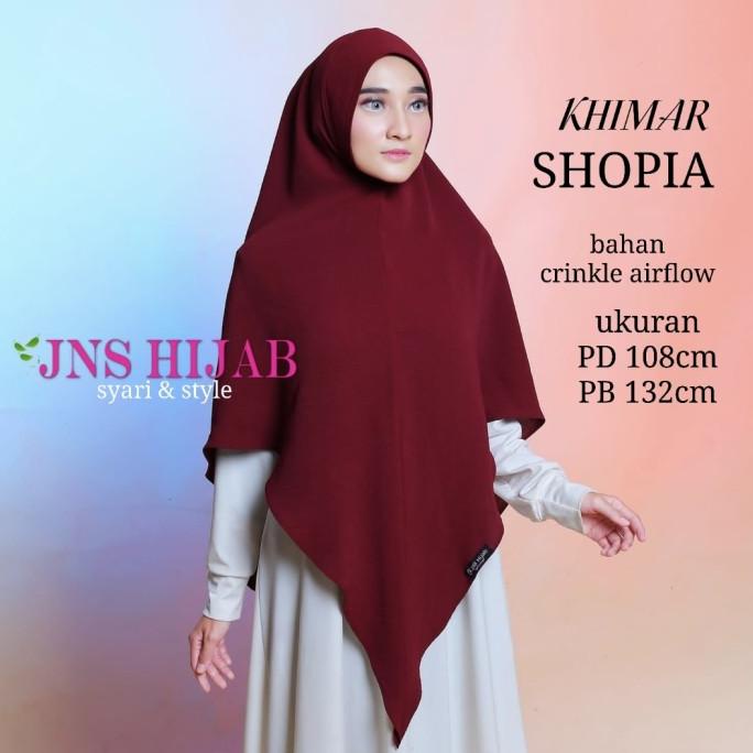 Khimar S / Hijab Syari 1 Lapis Crinkle Ori Jns Hijab Original