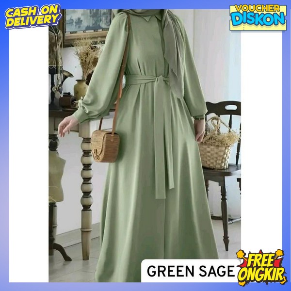 Deres Sarii Branded Pakean Famis Hari Raya Baju Gamis Lebaran Trendy Games Bahan Halus Serap Keringa