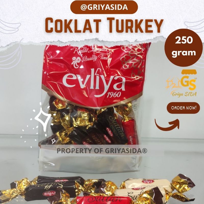 

Coklat turki sultan 250gr evliya coklat turkey asli