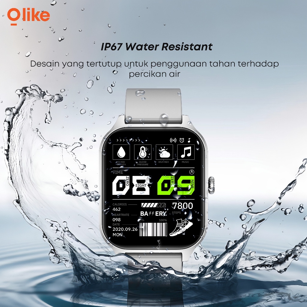 Olike Smartwatch Waterproof Ip67 Touch Screen Bluetooth Call Multifunction Gt40