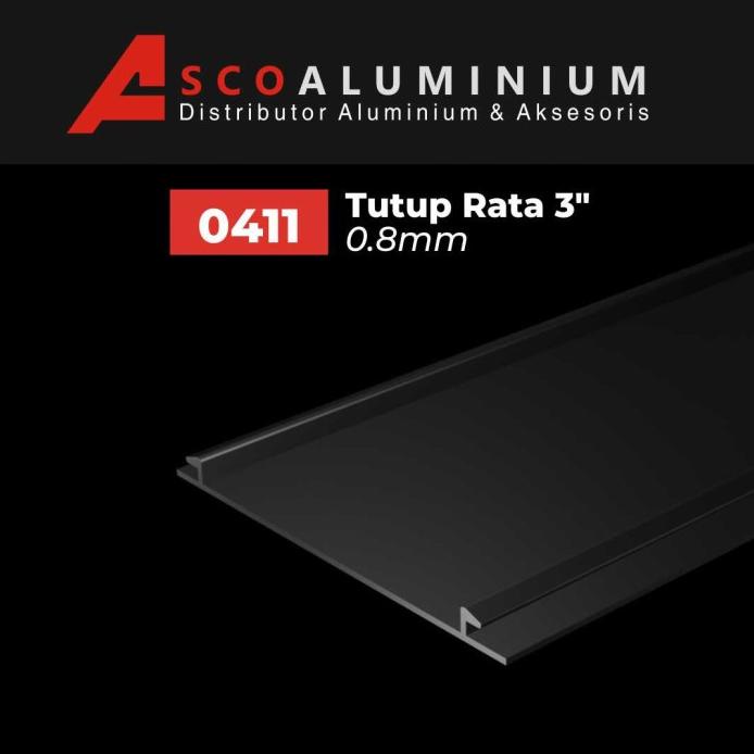 Aluminium Tutup Rata Profile 0411 Kusen 3 Inch Harga Khusus