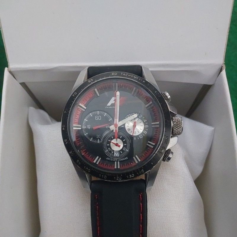 Jam tangan original chronograph Jacques Lemans F1 preloved second bekas
