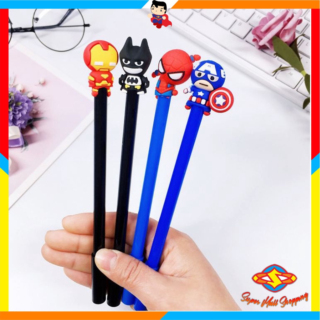 

SMS Pena Karakter SuperHero Gel Pulpen Karakter Pen Tinta Gel Lucu Alat Tulis Karakter Superhero 3D Murah Import