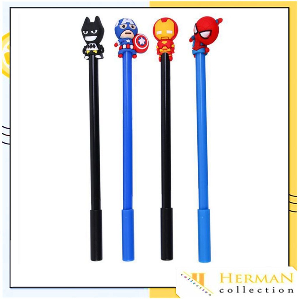 

HC Pena Karakter SuperHero Gel Pulpen Karakter Pen Tinta Gel Lucu Alat Tulis Karakter Superhero 3D Murah