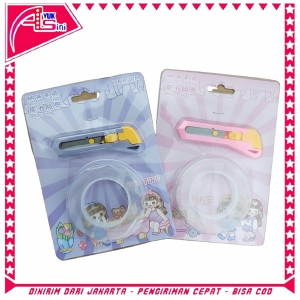 

AS Cutter Mini Portable Dan Double Tape Gel 2 In 1 Kater Kecil Polos Pemotong Kertas Paper Cutter Isolasi Bening 2 Sisi Anti Air Travel Kit Tape Multifungsi Perekat Dinding Tembok Tanpa Bekas Selotip Super Kuat Waterproof
