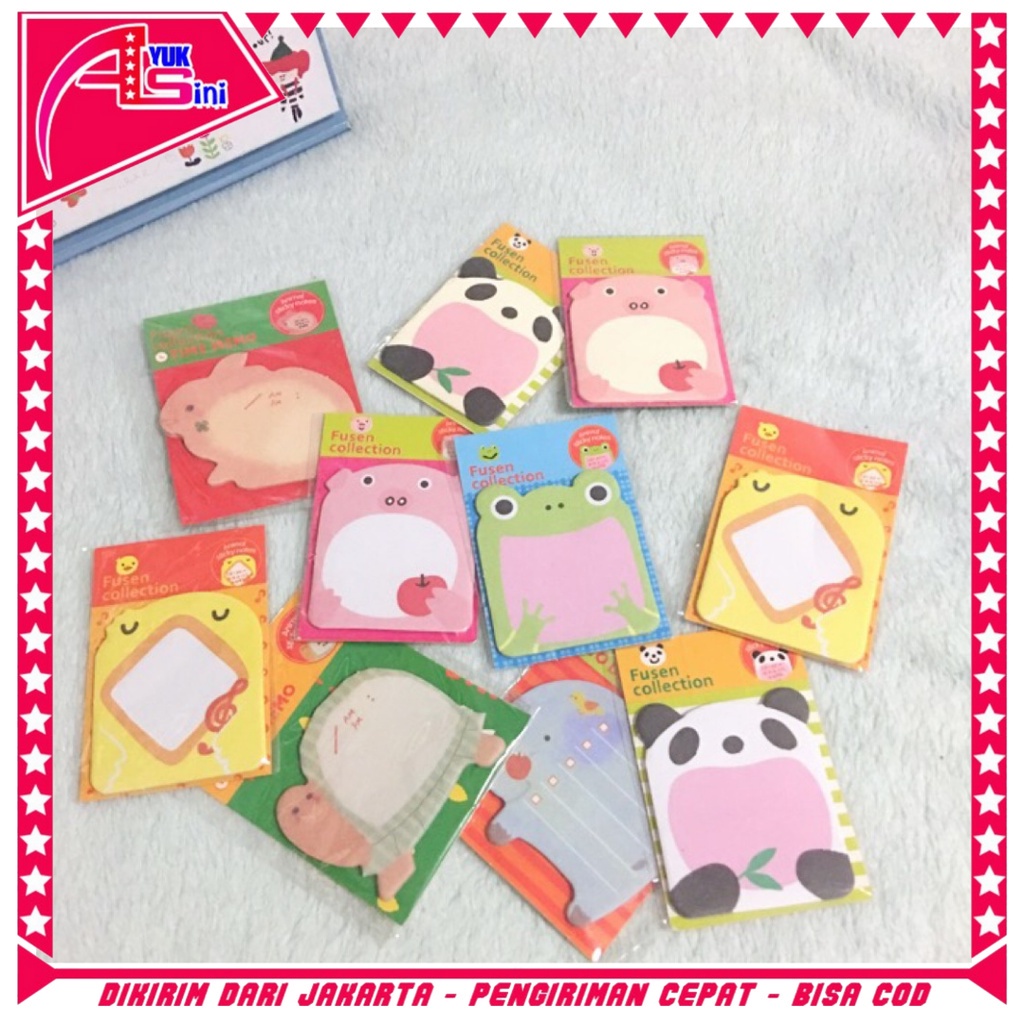 

Sticky Notes Motif Hewan Tempelan Kertas Catatan Memo Note Karakter Animal Mini Book Karakter Binatang Lucu