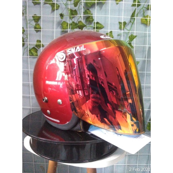 Kaca Helm Bogo Snail Chrome (Kaca Bogo | Kaca Snail Flat | Visor Bogo)