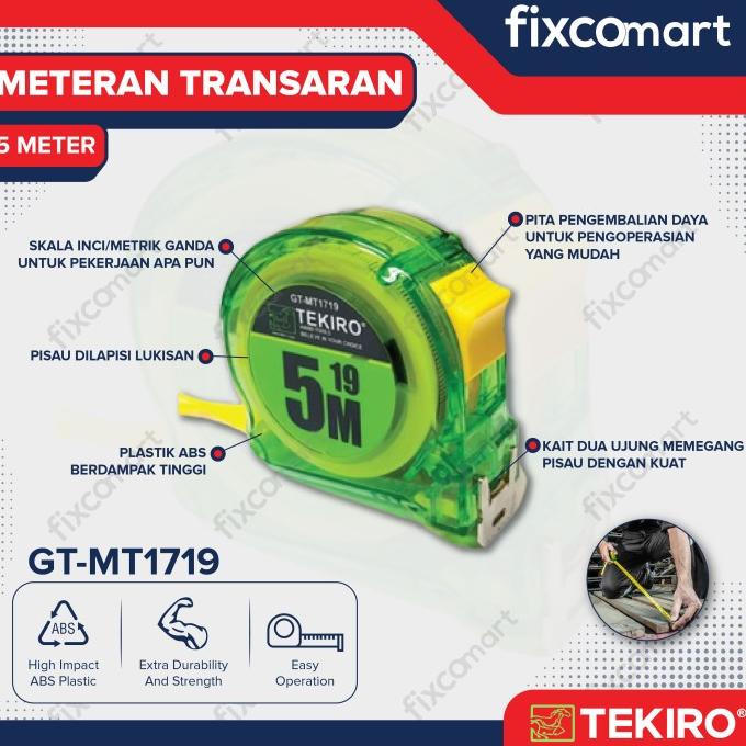 Tekiro Meteran Transparan 5 m / Tekiro Meteran 5 m