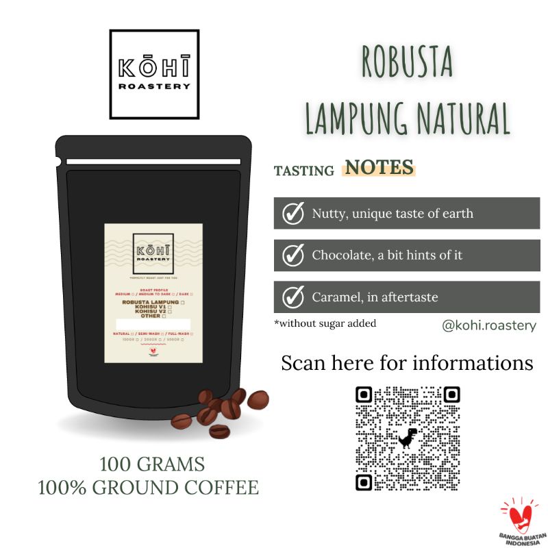 

Kopi Robusta Kohi Roastery 100 Gram