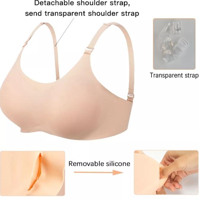 

realistic fake boob breast b cup silicone / silikon bra cancer trans KS76