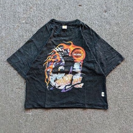 Vintage Harley Davidson black faded