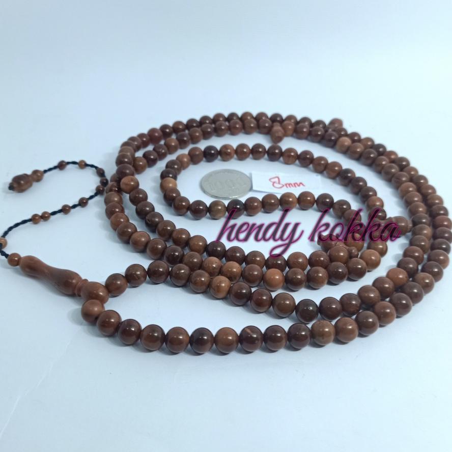 Tasbih 165 Kokka Kaukah Kaokah Tijani 8Mm Coklat