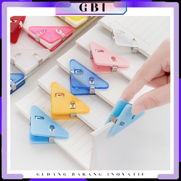 

GBI Penjepit Buku Akrilik Paper Clip Segitiga Warna-Warni Klip Sudut Penjepit Kertas Binder Plastik Clips Book & Paper Corner Perlengkapan Kantor Sekolah