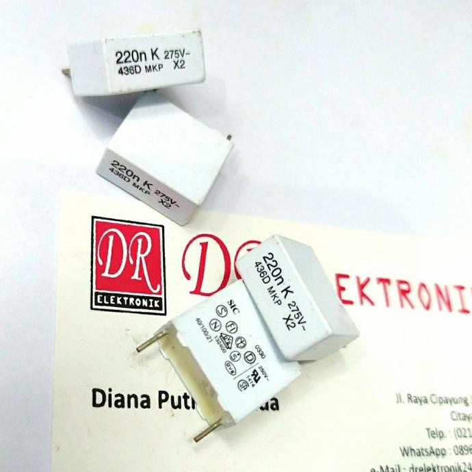 Update PROMO - Kapasitor 220nK MKM MKP 0,22uf 275v 275 volt 275volt PUTIH dre3 dijamin
