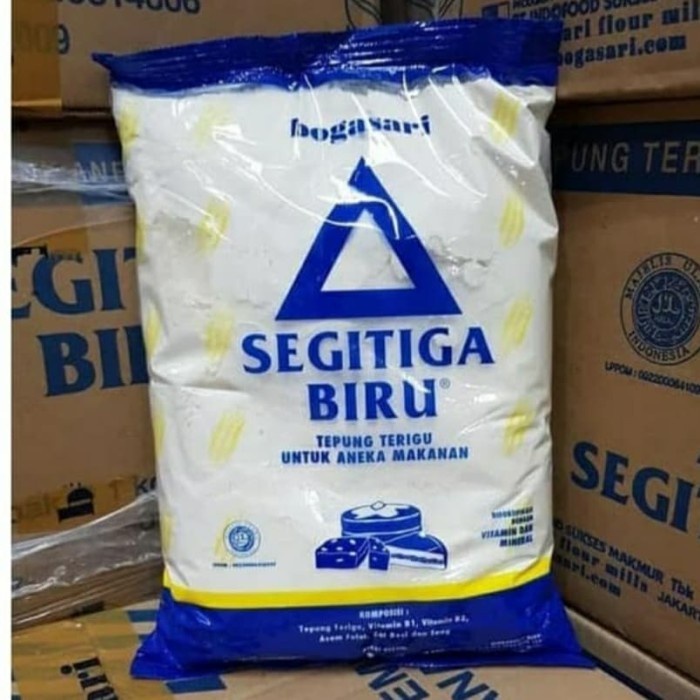 

Bogasari Tepung Terigu Segitiga Biru 1 kg 1 dus isi 12 pcs