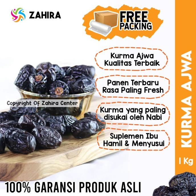KURMA AJWA Premium 1Kg Asli Tanpa Campuran Untuk Memperlancar MPASI
