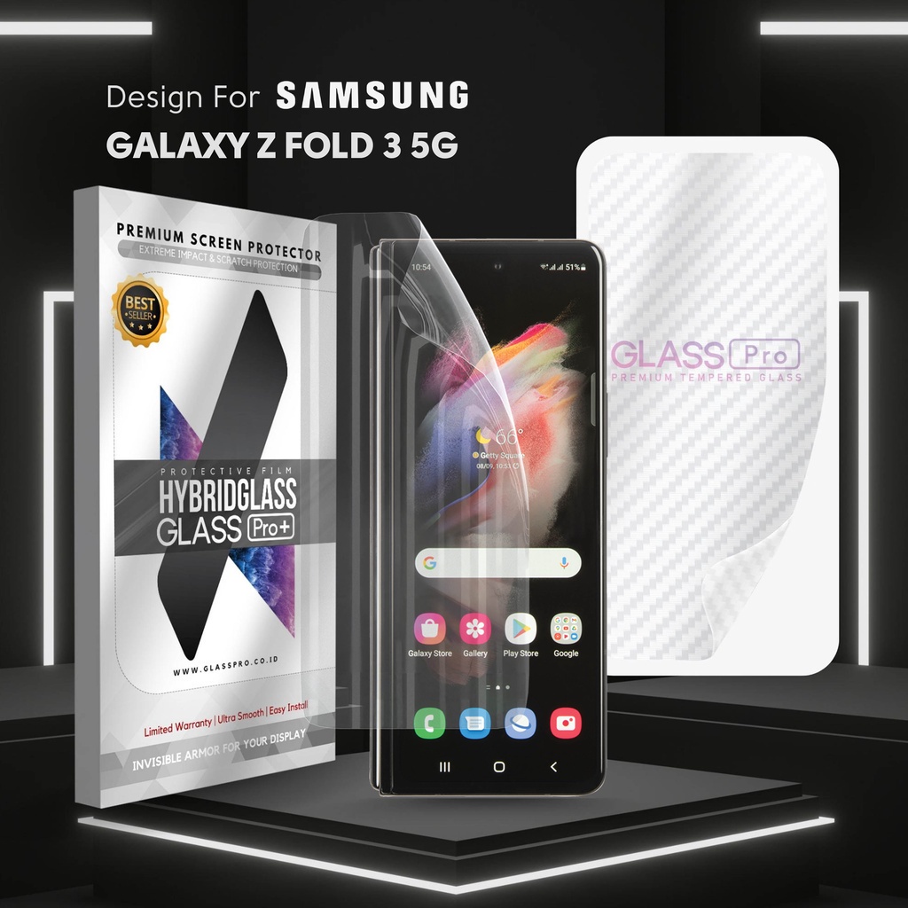 Hybrid Glass Premium Anti Gores Hydrogel Samsung Galaxy Z Fold 3 5G Full Cover Screen Protector Glas