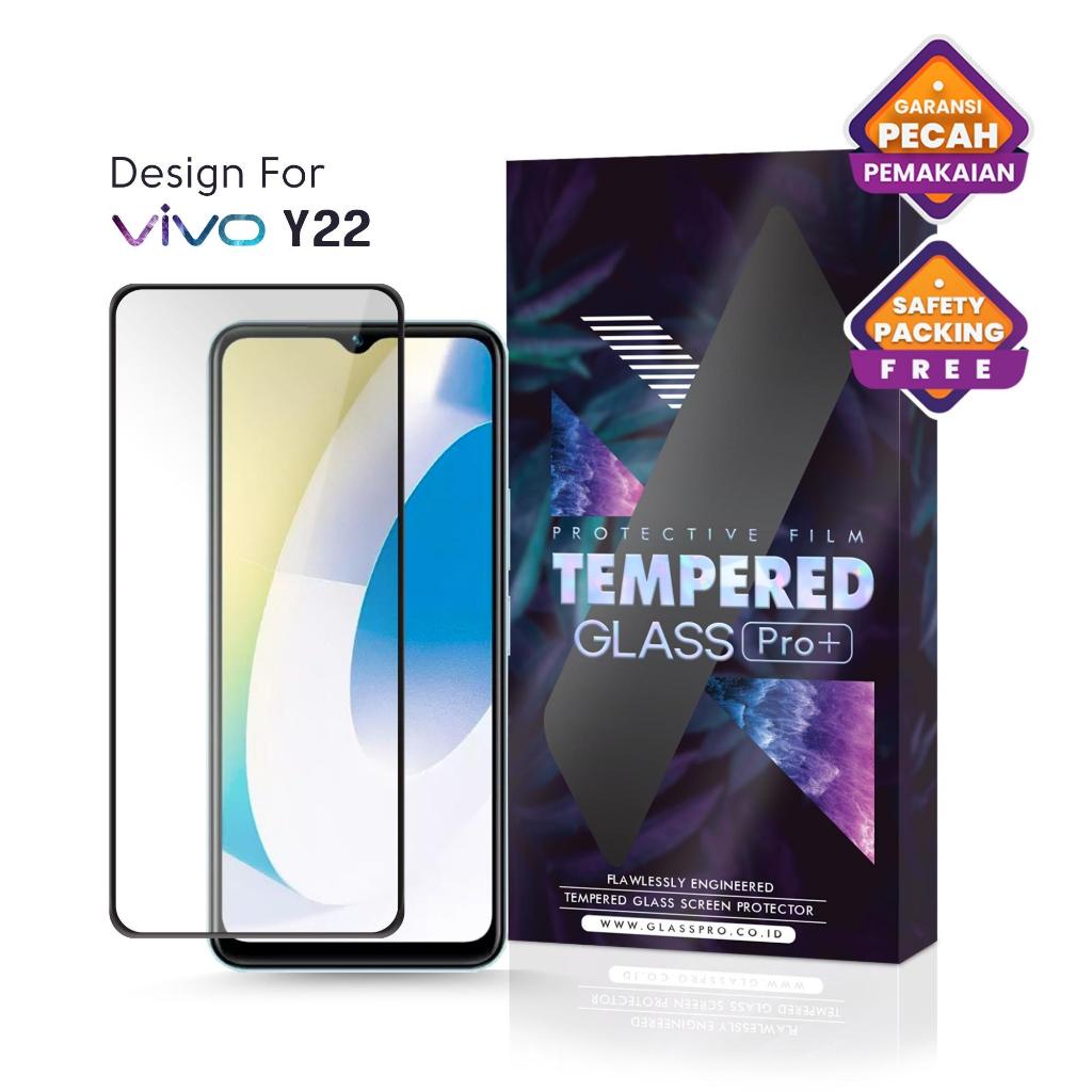 Glass Pro Tempered Glass Vivo Y22 Full Cover - Premium