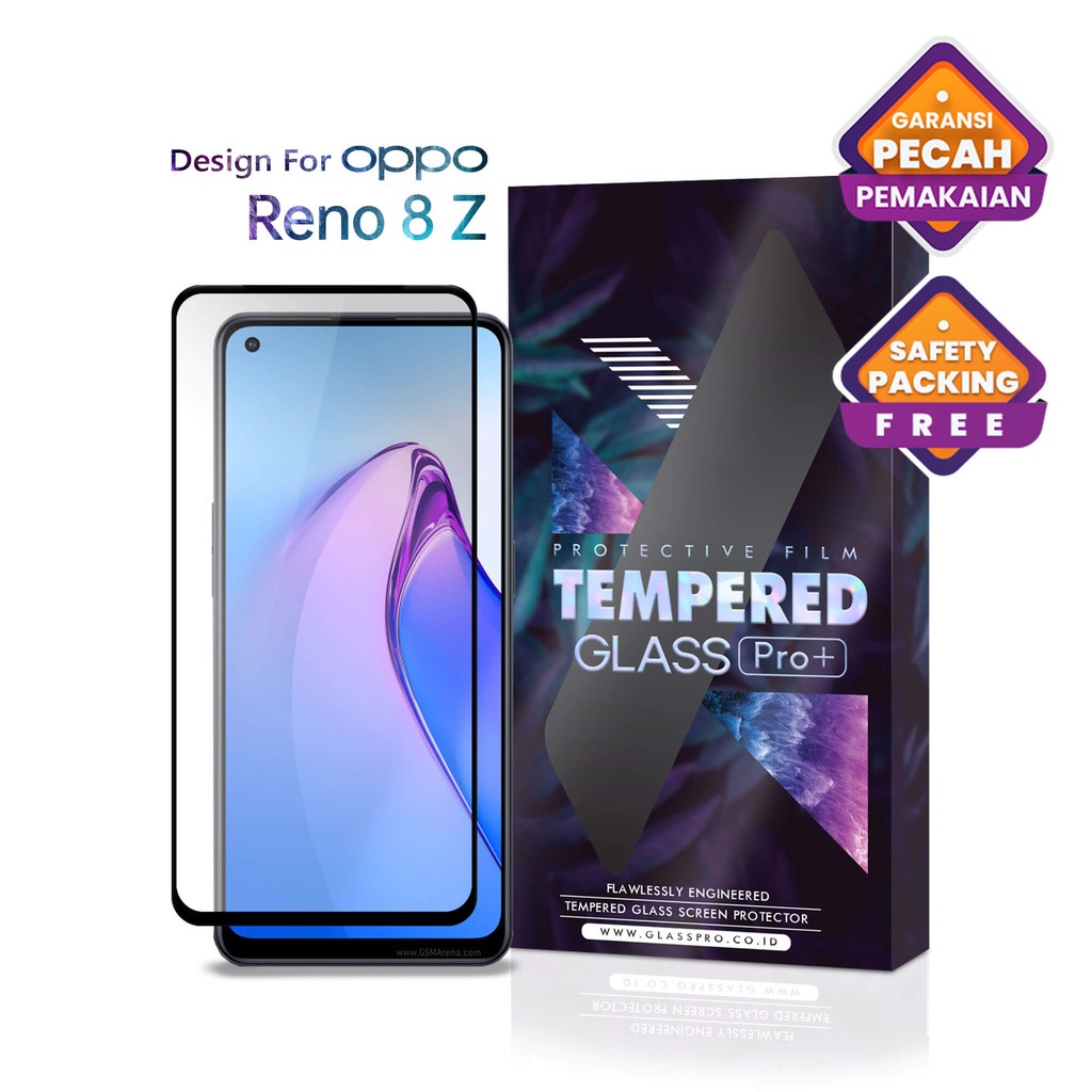 Glass Pro Tempered Glass Oppo Reno8 Z Reno 8Z Full Cover - Premium
