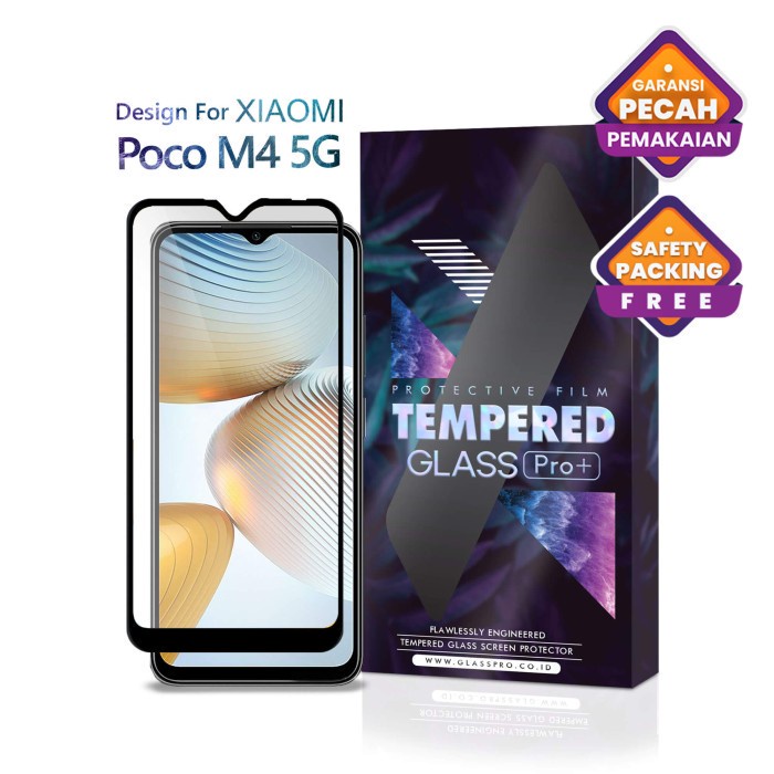 Glass Pro Tempered Glass Xiaomi Poco M4 5G Full Cover - Premium
