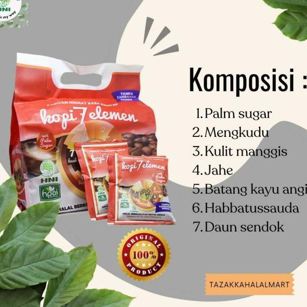 

Sale KOPI 7 ELEMEN Kopi Sevel HNI HPAI isi 20sct Sehat Nikmat Energi Rileks