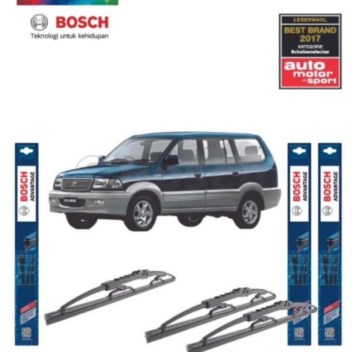 Baru Paket Wifer Depan Belakang Mobil Kijang Kapsul Lgx Bosch Karet Wiper