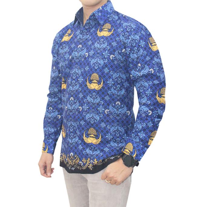 Seragam KORPRI terbaru Kemeja Batik Pria non Furing 40S Lengan Panjang