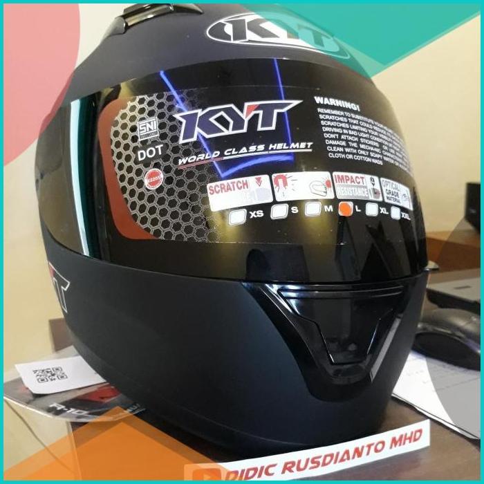 Helm Fullface KYT R10 Warna Hitam Doff Black Matte World Class Helmet