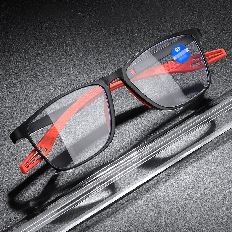 COD  Kacamata Baca Ultralight TR90Kacamata Fashion Baca Anti Blue LightBingkai SportyUnisex Pria Wan
