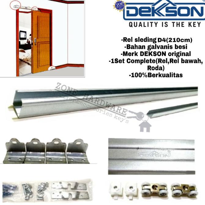 Rel Pintu Geser D4(200Cm)Dekson/Rel Gantung/Rel Sleding 1 Set Complete
