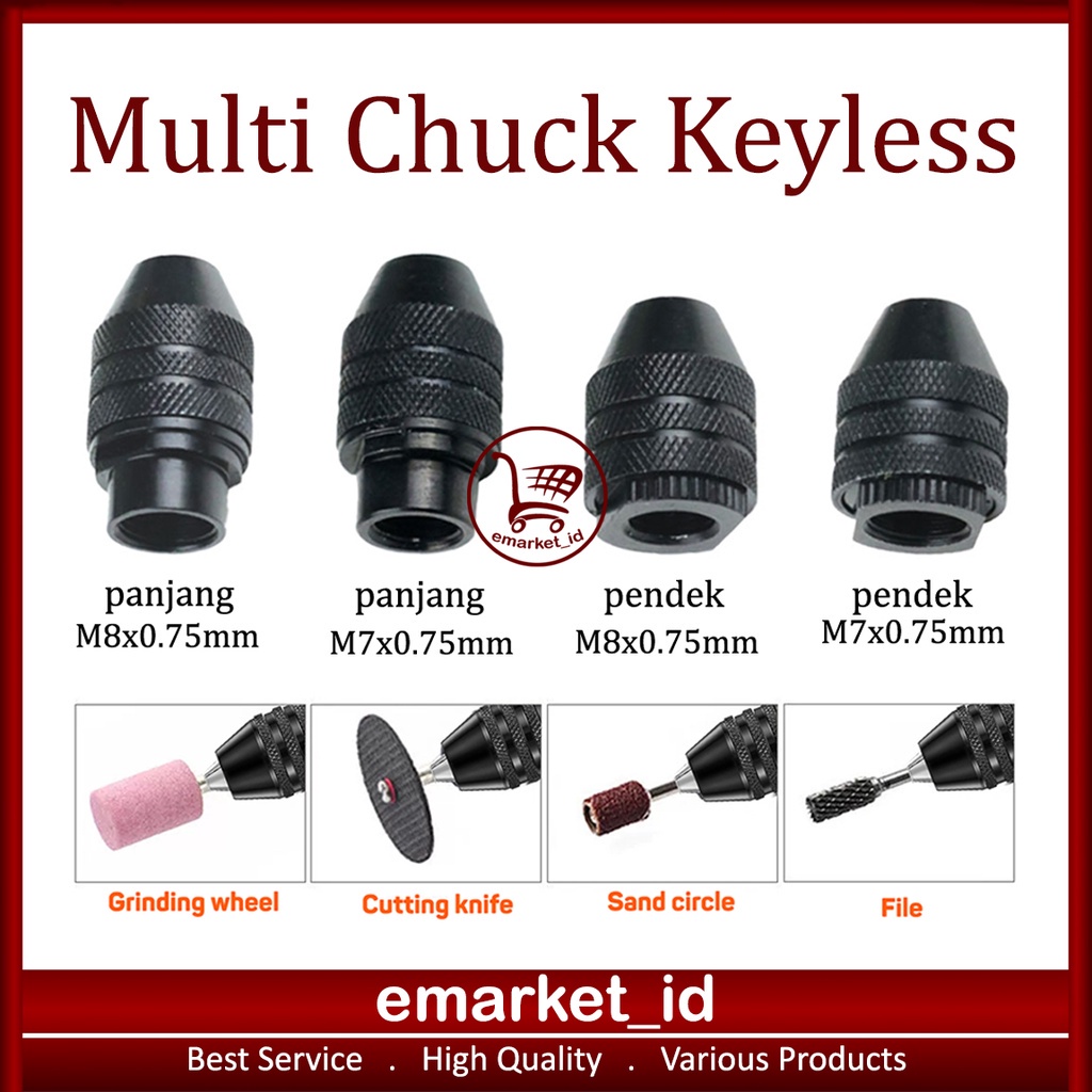 Multi Chuck Keyless / Dremel Rotary Shaft Tool 4 Types Optional / Drill Bit Adapter Universal Mini