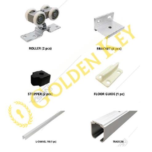 Rel Pintu Dekson Sr 8901 D4 Kayu Roda Sliding Alumunium Besi 2 Meter
