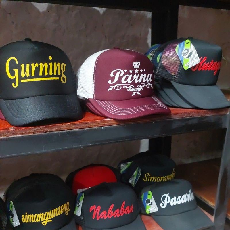 Topi Marga batak jaring sablon
