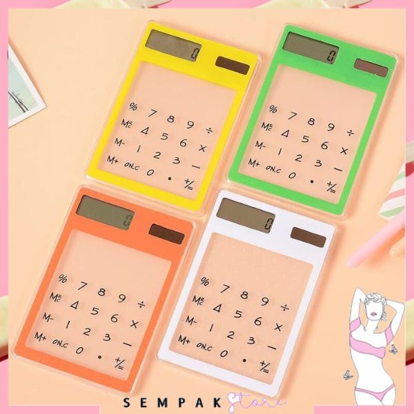 

SS Kalkulator 8 Digit Mini Aesthetic Calculator Mini Portable Ultra Tipis Transparan LCelana Dalam Touchscreen Kalkulator Kecil Tenaga Surya Simple Untuk Sekolah Dan Kantor