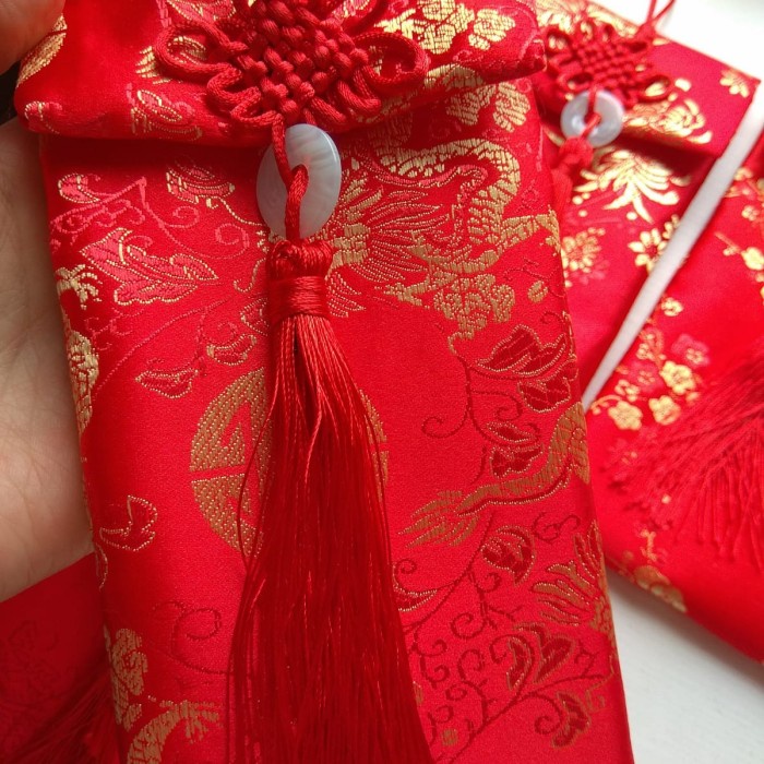 

New! Angpao kain amplop merah tahun baru imlek vertikal - Naga Limited