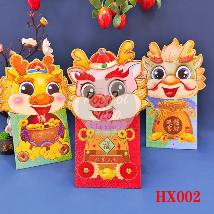 

New! Angpao Imlek Naga 2024 Angpau Panjang Dompet V. 3D Shio Naga Grosir - #1 DV HX002 Limited