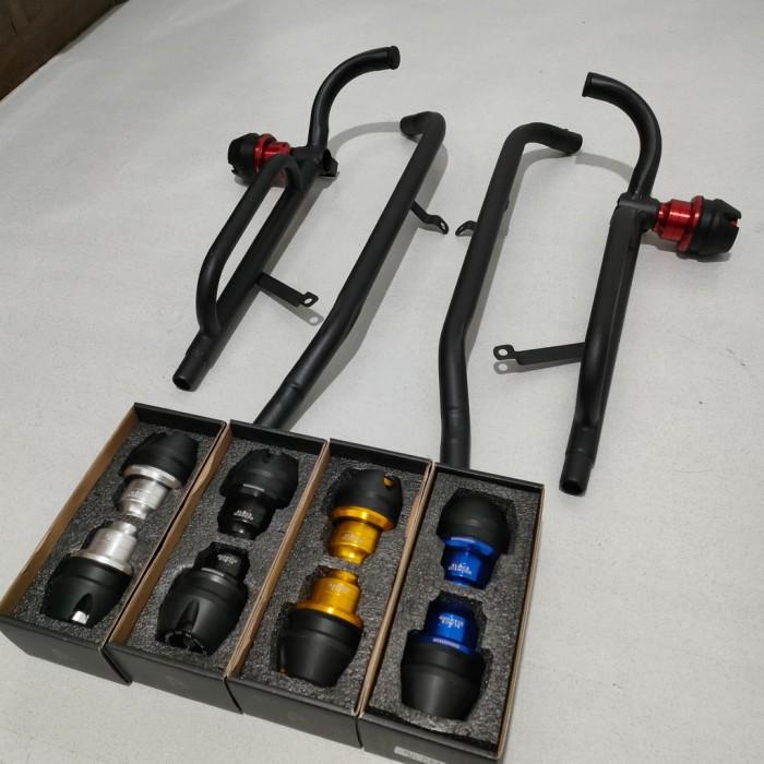 SET CRASHBAR TUBULAR NMAX NEW 2020-2022 PLUS JALU BLACK DIAMOND KUAT